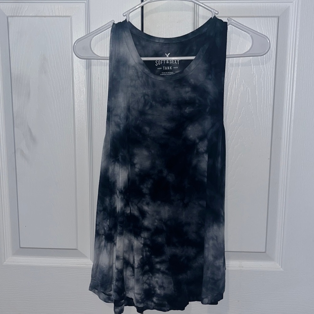 Blue and white tank top